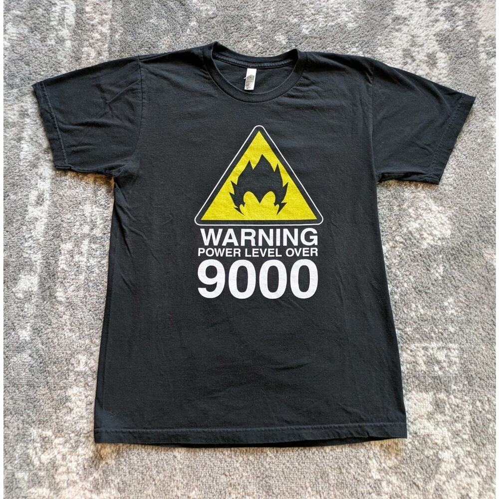 Dragon Ball Z T-Shirt, Vegeta Warning Power Level Over 9000 Black - Made In USA